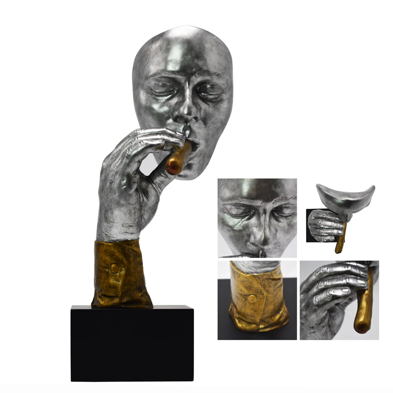 

People Style Cigars Status & Sculpture Cigar Men statues for decoration Home Office gothic decor industrial sculpture Man modern