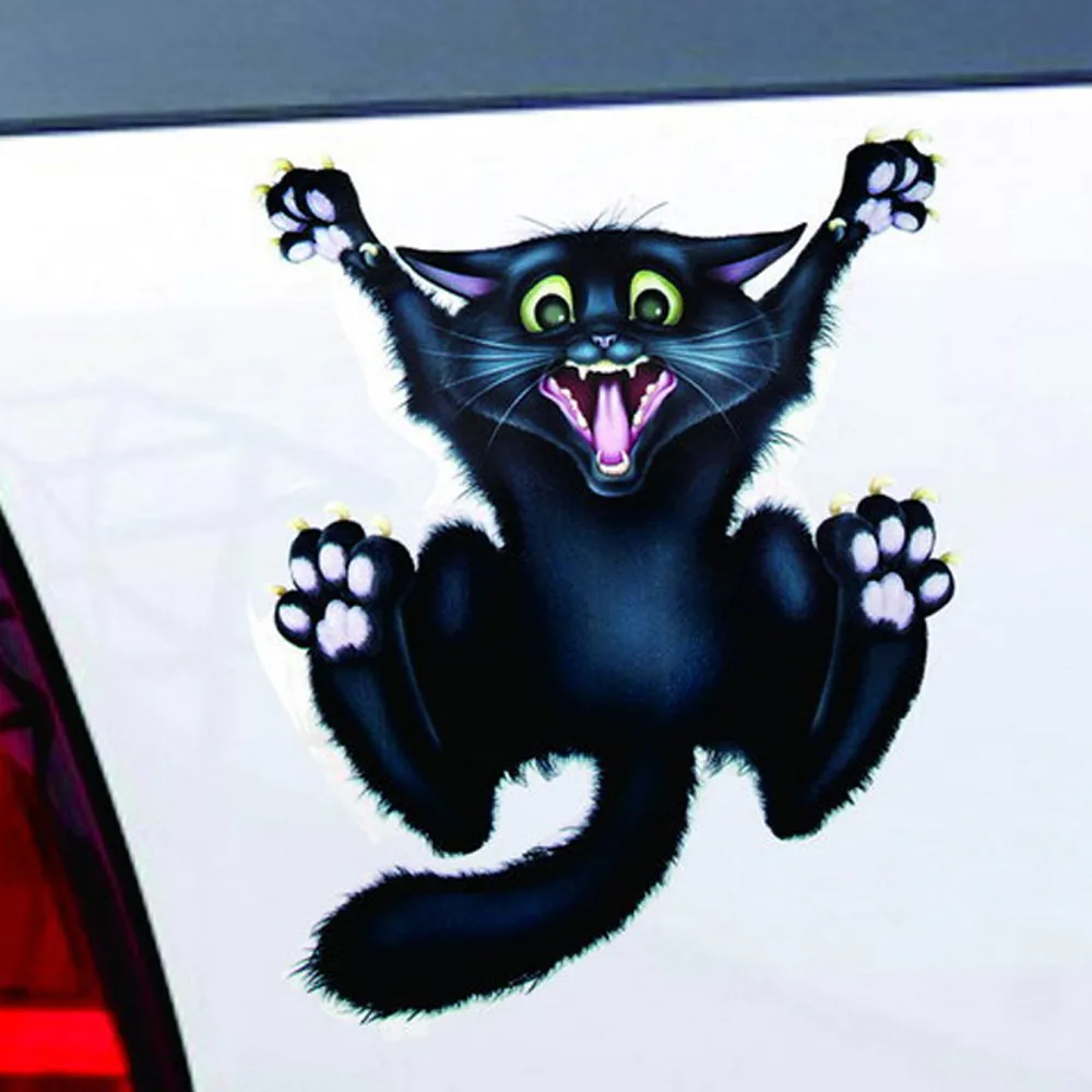 Toko Online Halloween Mobil Teror Hitam Cat Sticker Mural Decor