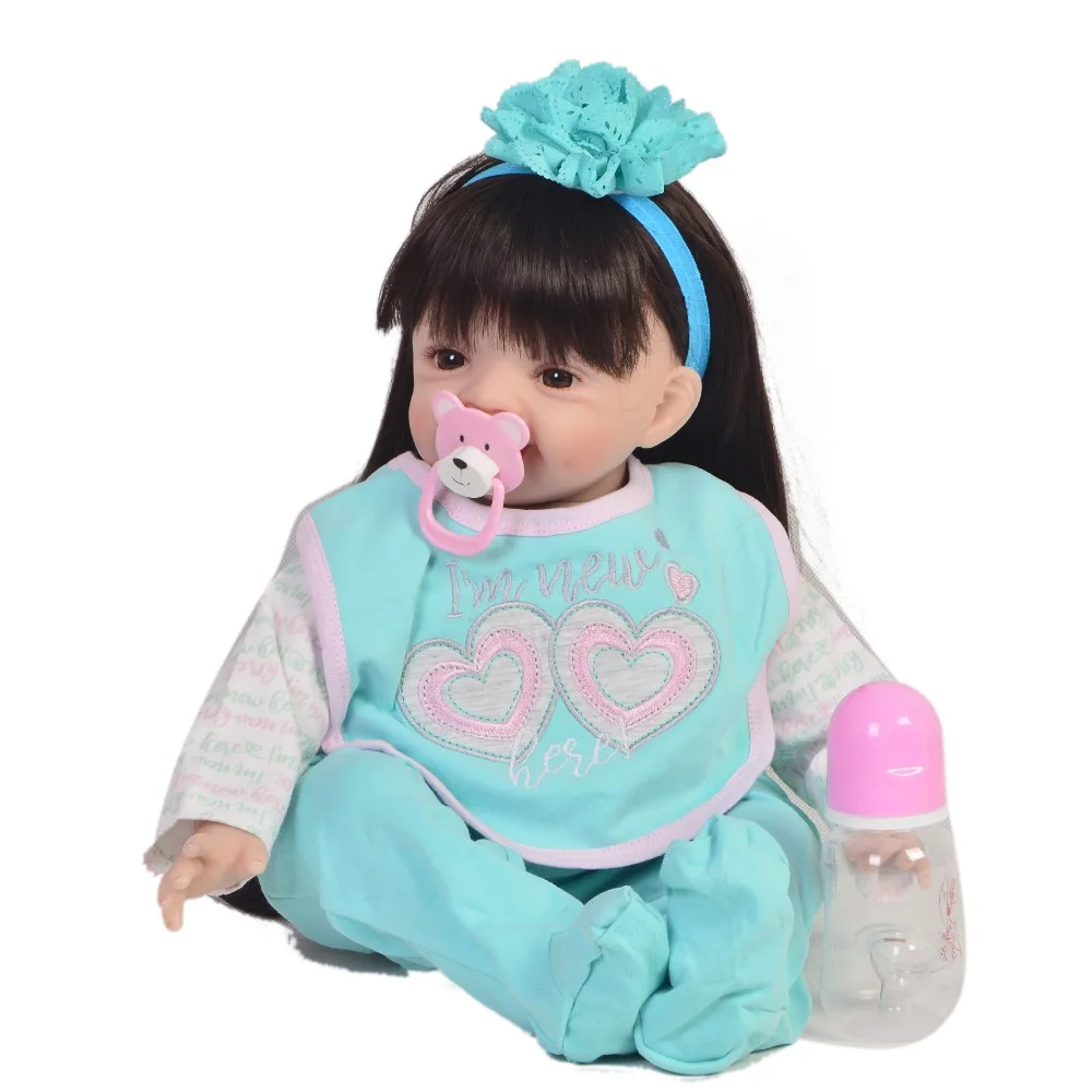 

22inch So Lovely Reborn handmade bebe Baby Doll Toy Real Like smiling menina Silicone lifelike Reborn Boneca Doll collection