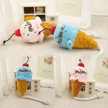

Lovely Puppy Dog Chew Toy Pet Plush Squeak Toy For Small Dogs Cat Toys Ice Cream Playing Toys Hot Pet Product 20