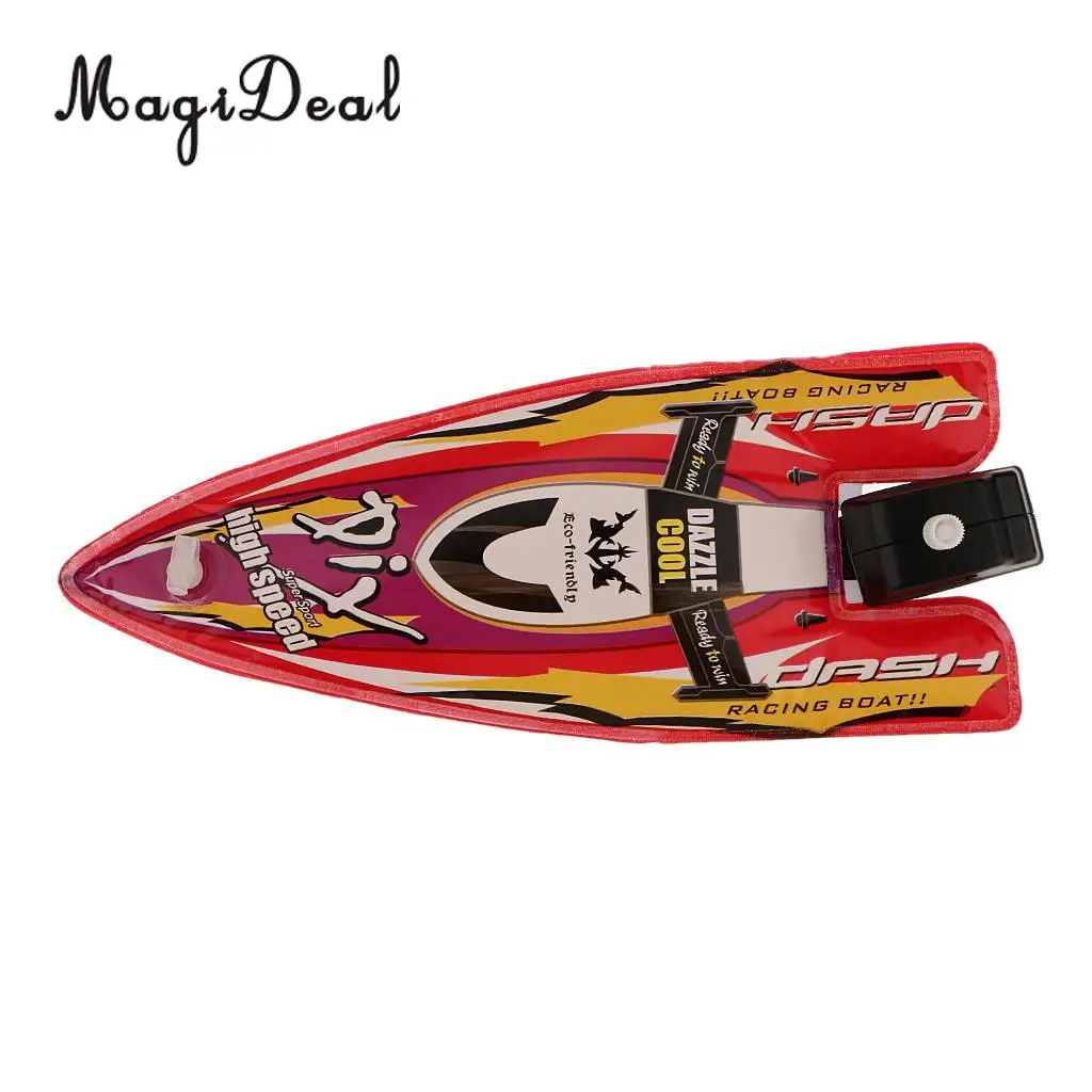 MagiDeal High Quality Kid Plastic Children Inflatable Wind Up Speedboat Boat Pool Bath Toy for Kid Birthday Gift Classic Toys