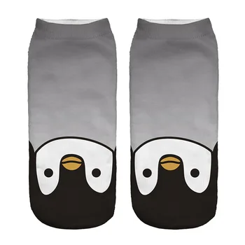 

RUNNING CHICK penguin 3d print ankle socks women