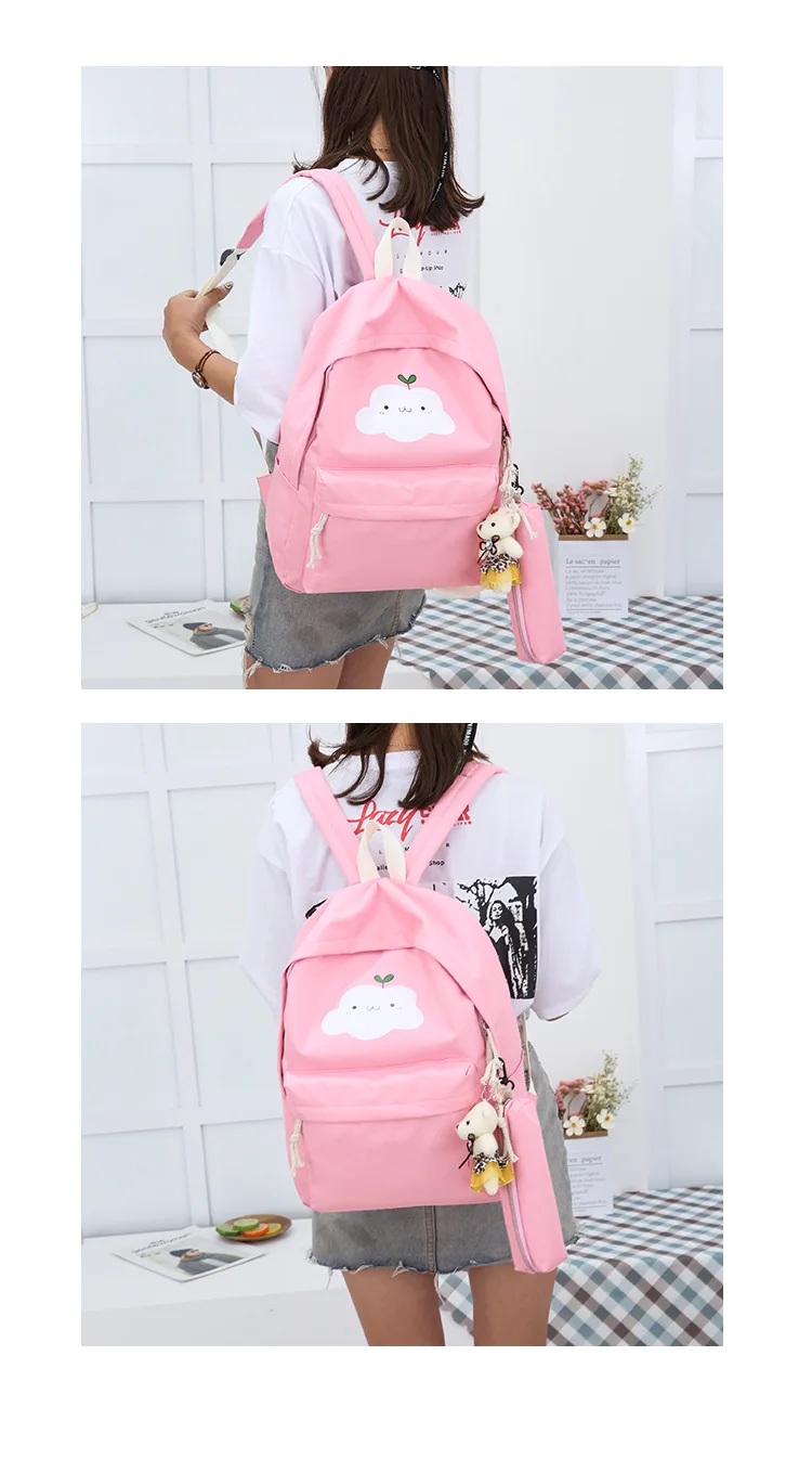 Women canvas backpacks 5pcs/Set school backpack for teenagers fashion female backpack Rucksack school bags women