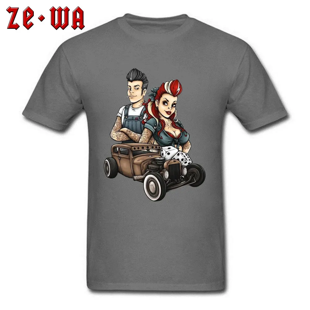 rockabill T Shirt for Men Custom VALENTINE DAY Tops T Shirt Short Sleeve Funny Design Tops T Shirt Crewneck All Cotton rockabill carbon