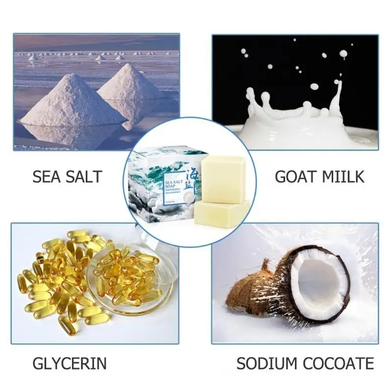 Прыщи поры, акне лечение море мыло с солью козье молоко базовое увлажняющее мыло