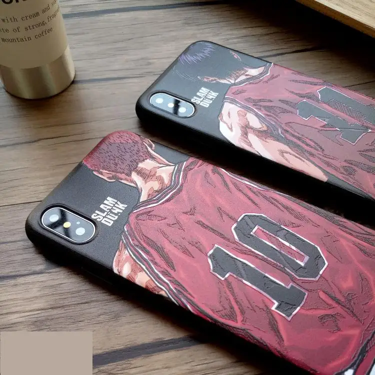 Японский комикс Slam dunk Sakuragi чехол для телефона iphone X XS MAX XR 10 8 7 6 6s plus 3d рельефный Мягкий силиконовый чехол funda capa