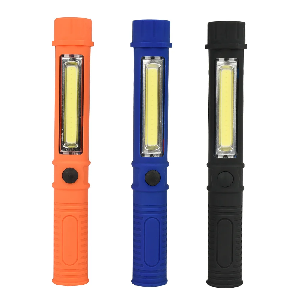 Hot Multifunction Portable Mini COB Led Work Light LED Flashlight Torch Magnet Penlight Lamp For Camping USE 3*AAA batteries