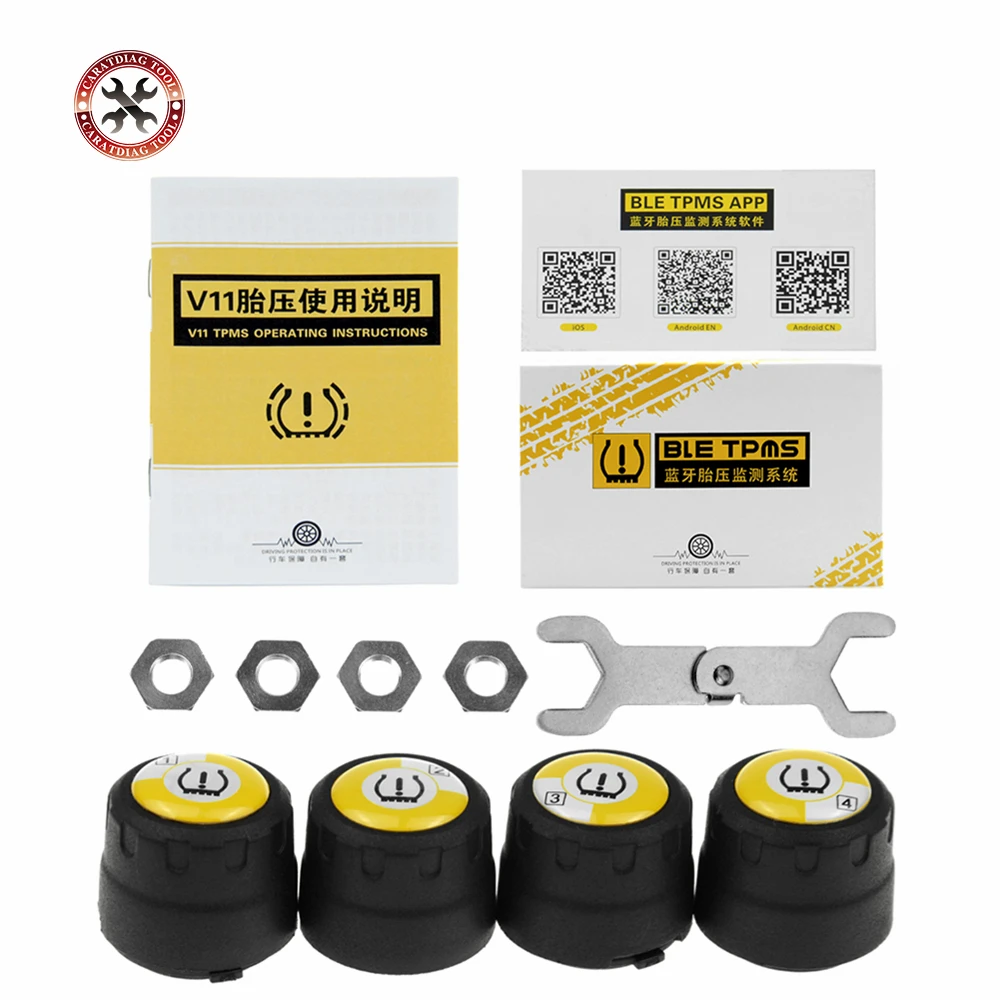 

Newest TPMS Bluetooth 4.0 Universal external tyre pressure Monitoring System tire pressure sensor Easy Install For Android/IOS