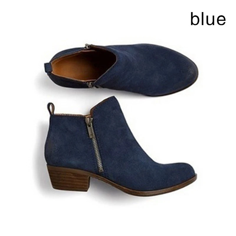 

Women Boots 2019 Autumn Short Designer Ankle Boots Vintage Motorcycle Booties Block Heels Shoes Woman Causal Shoes Ladies