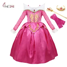 MUABABY платье Авроры для девочек; Детский костюм принцессы Спящей красавицы с расклешенными рукавами; Рождественская детская одежда для костюмированной вечеринки; нарядное платье