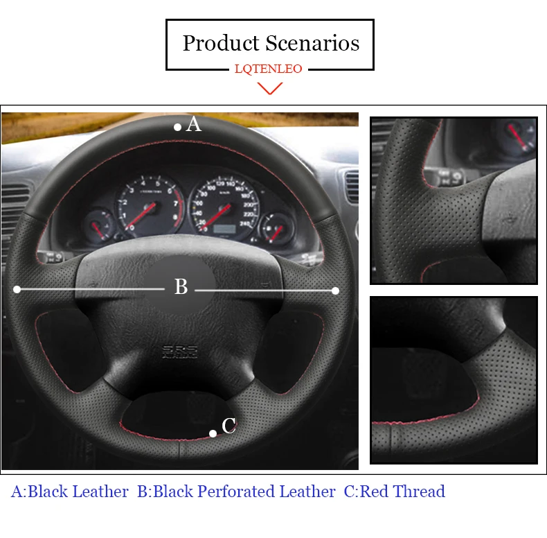 LQTENLEO черный PU искусственная кожа ручная вышивка Чехол рулевого колеса автомобиля для Honda Civic 2000-2005 Civic Hybrid 2003 поток 2001