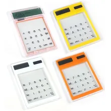 thin touch screen transparent solar calculator baby math toy early learning