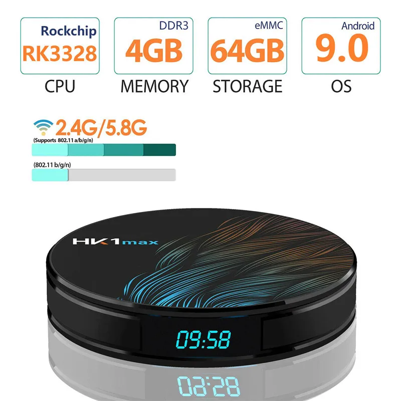

US Android 9.0 Smart TV BOX RK3328 2+16GB/4+64G 4K Wifi Media Player Top Box