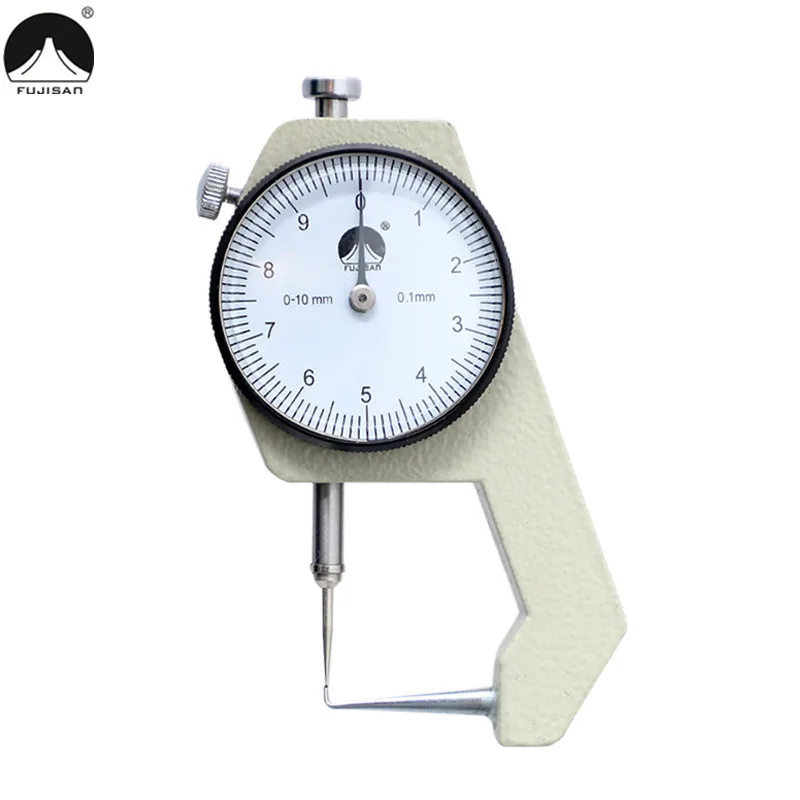 Dial Thickness Gauge Curved Tip 0 10mm/0.1mm For Hollow Pipe Or