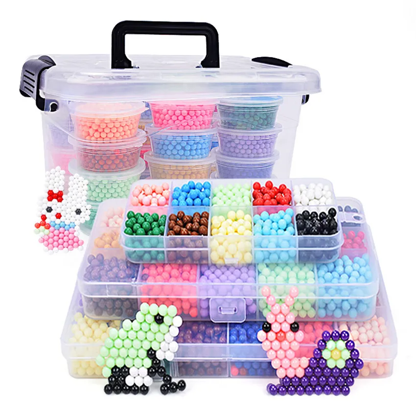 

24 Colors DIY Water Spray Magic Aqua Beads For Children Kit Ball Game Hand Making 3D Aquabeads Puzzle Educational Kids Toys