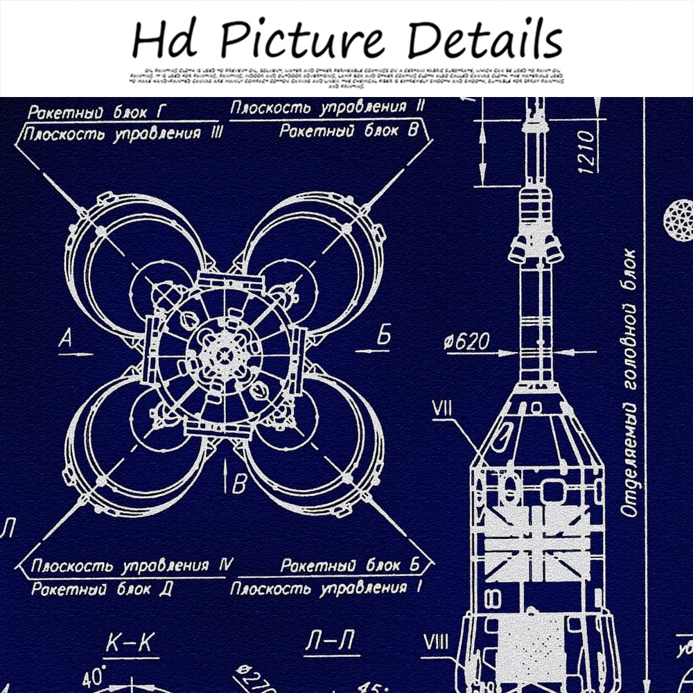 WANGART ВИНТАЖНЫЙ ПЛАКАТ с изображением ракеты «Русский Союз», план ракеты «Союз», ракетный корабль Deoor, космический корабль СССР, космонавт, домашний декор
