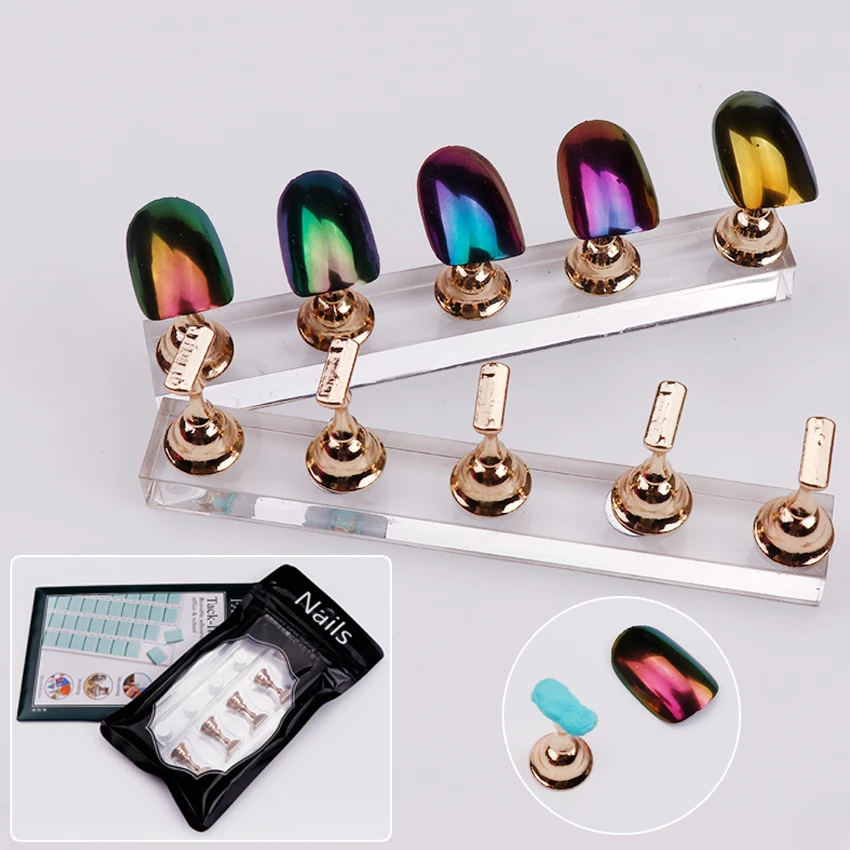 

False Nail Tips Display Stand Holder Magnetic Showing Shelf Nail Practice Stand Manicure Tools Multifunctional Sticky Clay