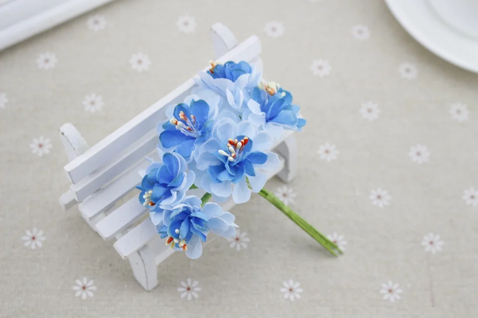 6 шт. шелковые искусственные цветы для свадебного украшения ручной работы букет невесты декоративный подарок Скрапбукинг венок