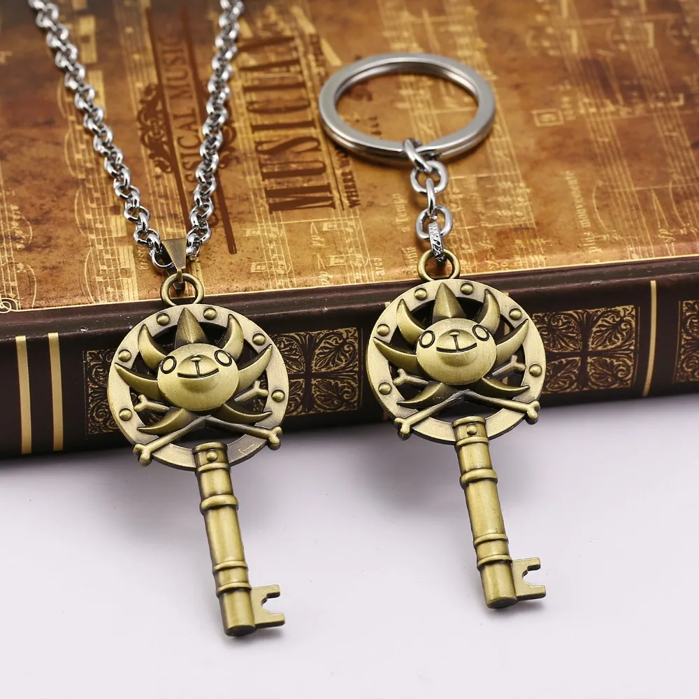 HSIC 10pcs/lot Wholesale Anime One Piece Keychain Thousand Sunny Key Ring Tone Metal Alloy Keychains Skull Jewelry HC12164 | Украшения и