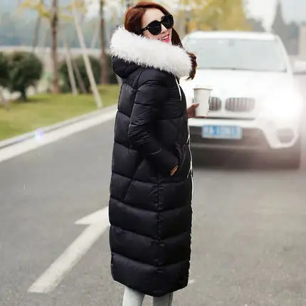 Cheap  2015 Hot New Thicken Warm Woman Down jacket Coat Parkas Outerwear Luxury Hooded Raccoon Fur collar Long Slim  Plus Size 3XXXL