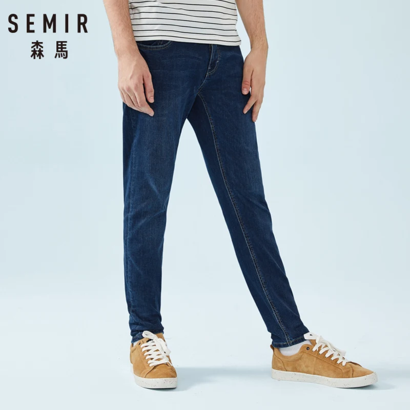 Джинсы SEMIR мужские облегающие потертые джинсы с боковым карманом хлопковые