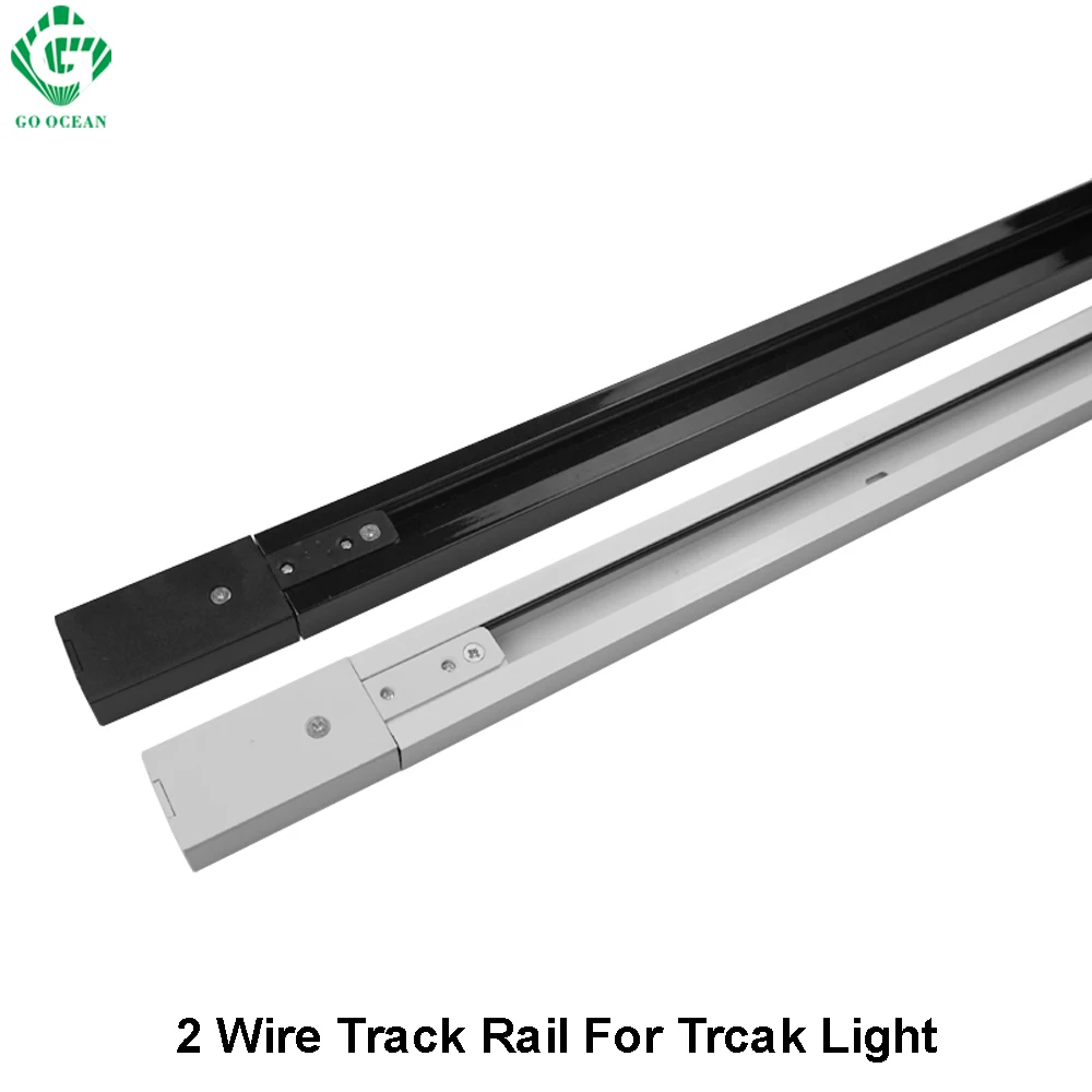 GO OCEAN Track Lighting Track Rail 1m Aluminum 1 meter Track Light Rail Fixture System 2 wires aluminum rail of track lights (1)