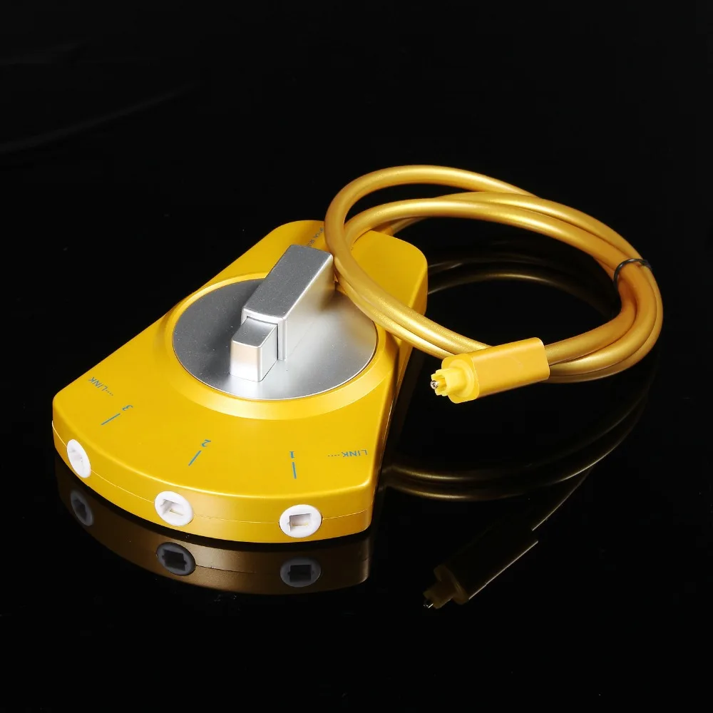 Rokoo Conmutador de audio óptico digital Conmutador de cable de 3 vías SPDIF Toslink Cable Hub para reproductor de CD 