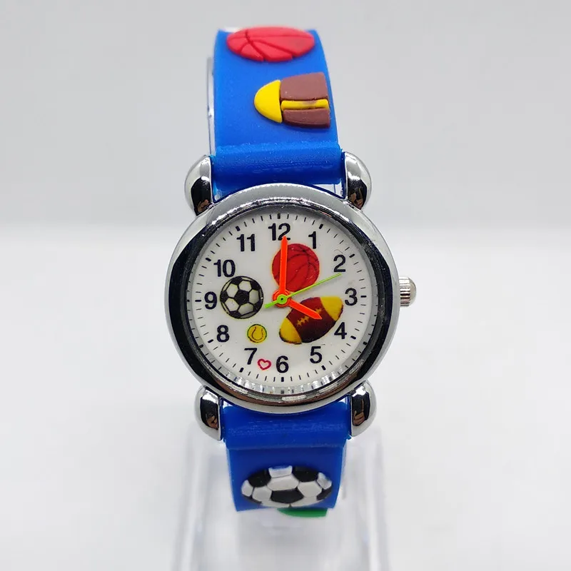 

New 3D Cartoon Fashion Silicone Football Kids Child Life Waterproof Watch Children Girls Boys Students Gift Quartz Wristwatches