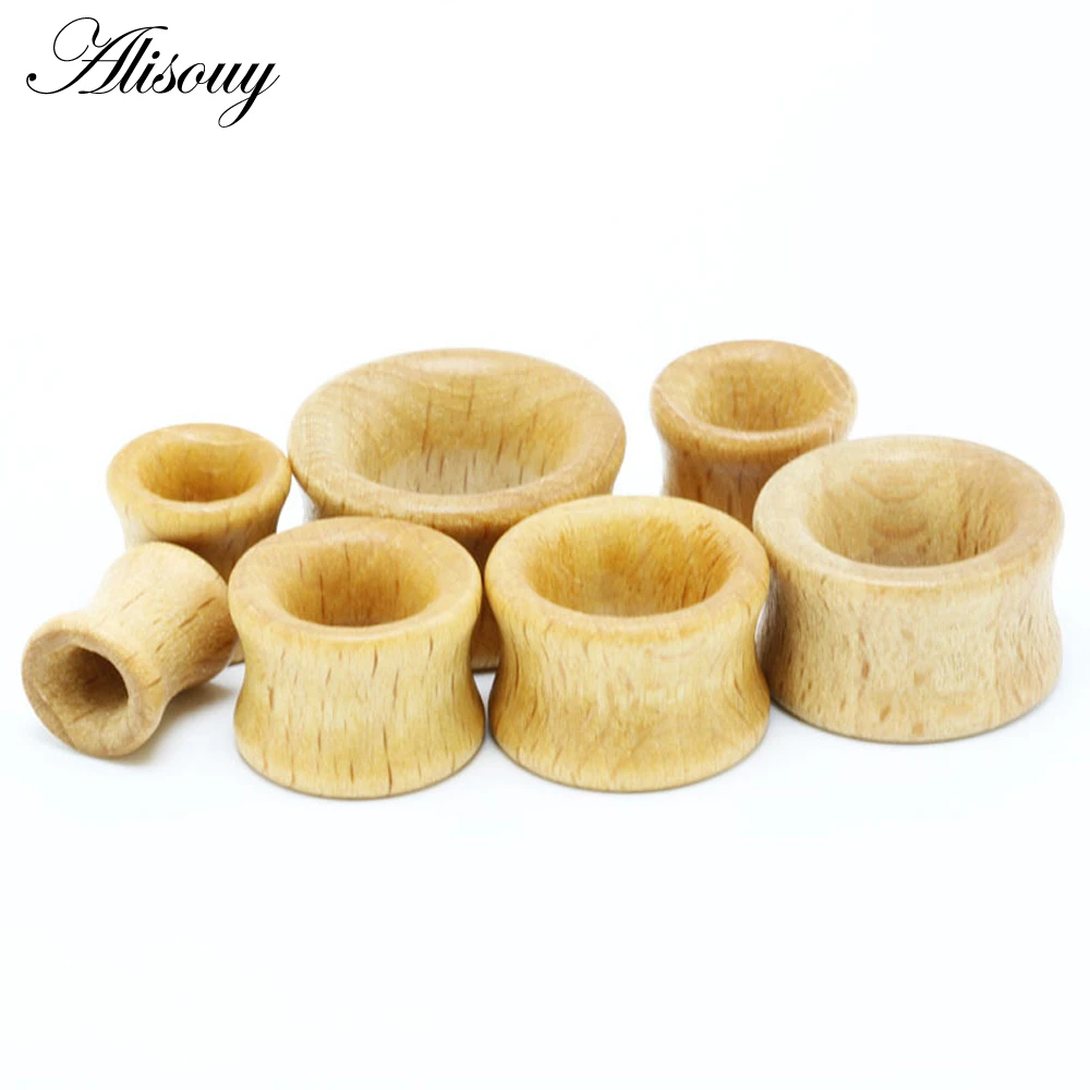 1PC Ear Plugs Wood Flesh Tunnels Saddle Ear Gauges 6mm-20mm Solid Hollow Body Piercing Jewelry For Men Women Expanders
