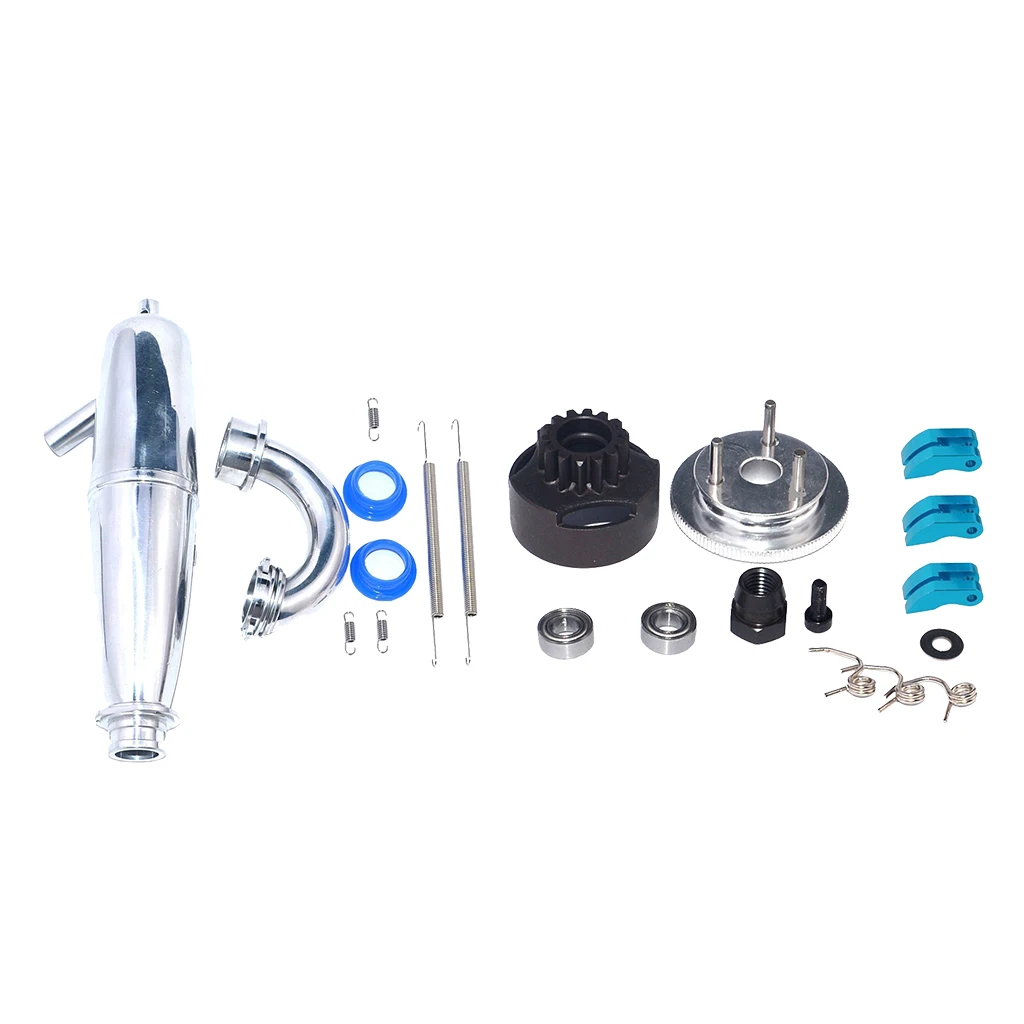 Exhaust Pipe & Flywheel Assembly Clutch for 1/8 HSP Hobao HPI VX RC Car Parts