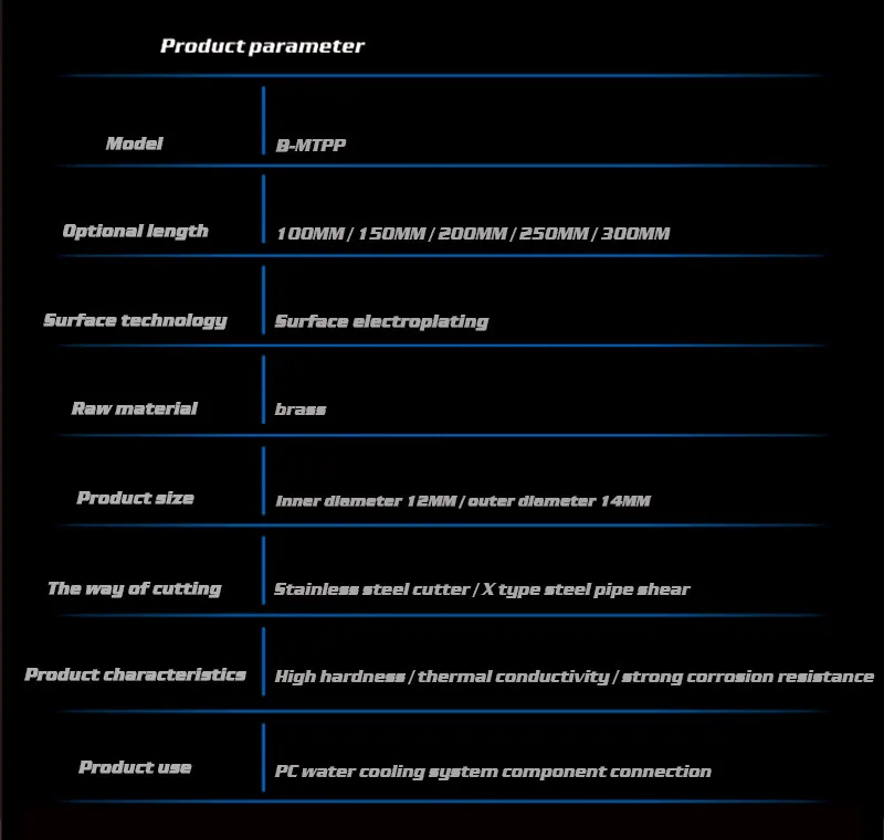 Bykski B-MTPP металлические жесткие трубы для ПК водяного охлаждения 100 мм-300 мм на выбор