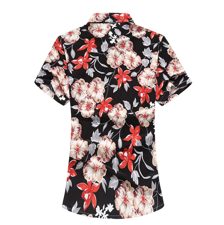 LONMMY мужской рубашки цветочный короткий рукав блузки цветок новый Гавайский Мужская рубашка Повседневное camisa masculina печатных пляжное 2019 лето