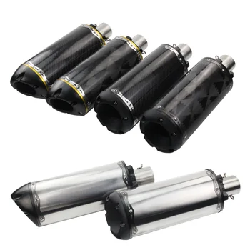 

For Suzuki GSR750 Honda CBR500/600 ZX6R/10R R6 Motorcycle Carbon Fiber Exhaust Muffler Pipe Silp on for 38-51mm Silencer system