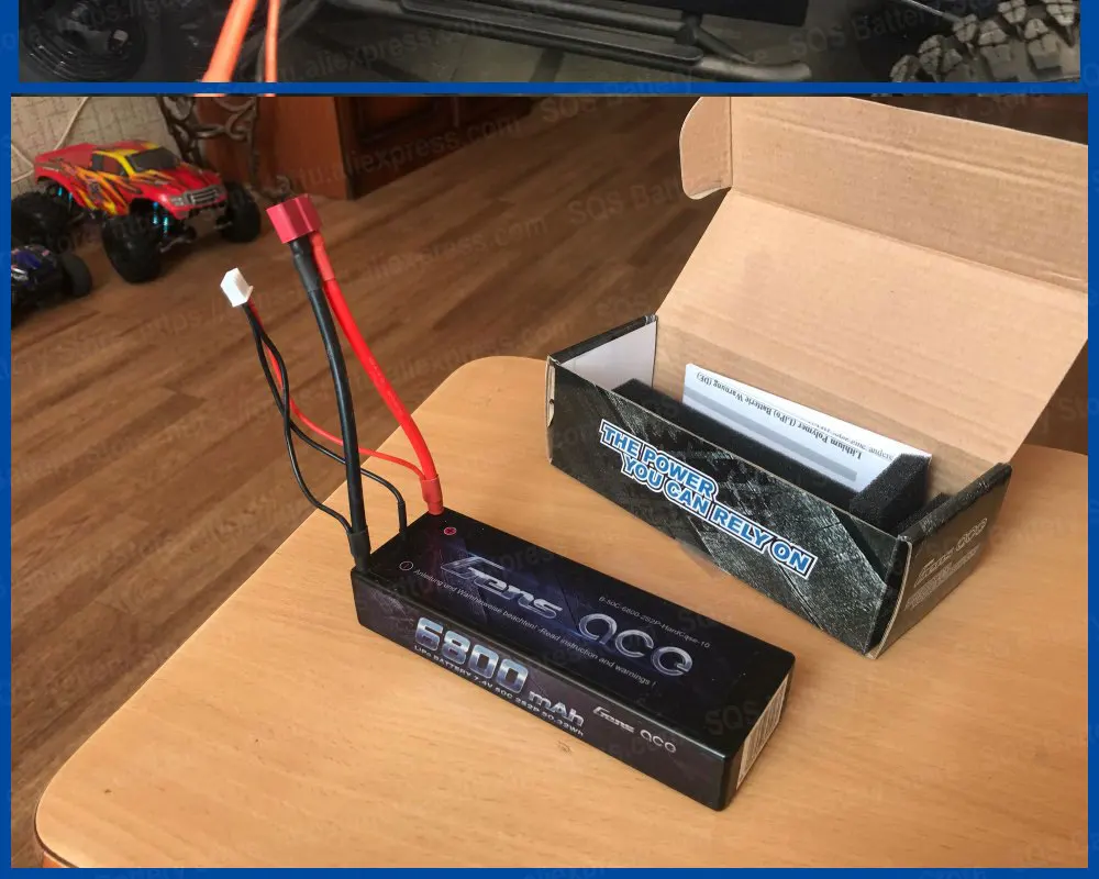 2 шт Gens ace 2S Lipo аккумулятор 6800 мАч 7,4 В Аккумулятор 50C Deans разъем для осевого RC автомобиля 1/8 1/10 жесткий кейс высокого разряда