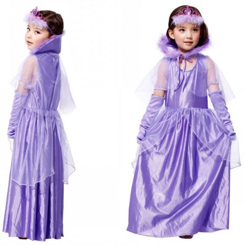 Warna Ungu Anak Perempuan Lavender Putri Kostum Halloween Karnaval Topeng Cosplay Pakaian Anak Kostum Baju Mewah Gadis Kostum Aliexpress