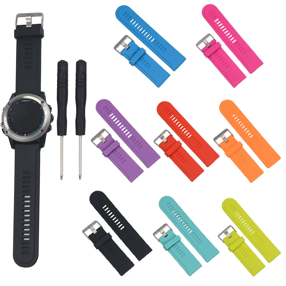 

Colors Replacement Silicone man sport Watchband Strap bracelet belt For Garmin Fenix 3/3 HR Quatix3 D2 GPS Watch band With Tools