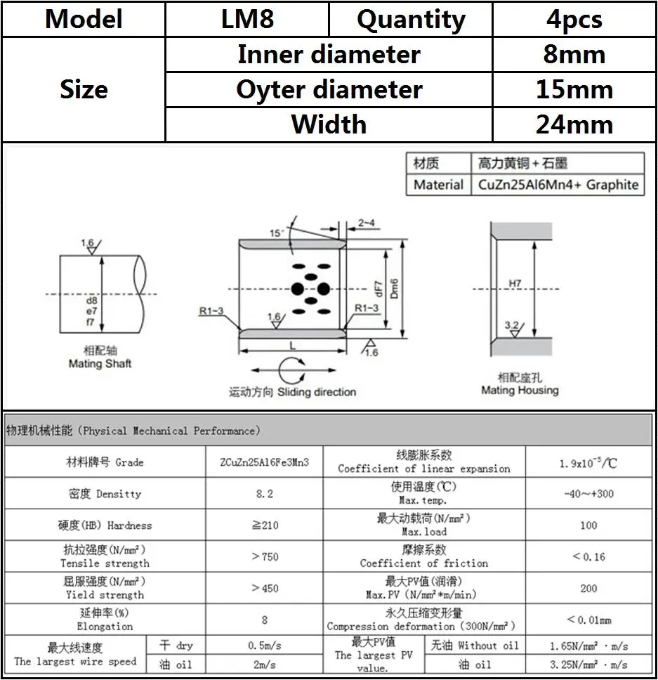 LM8 4PCS