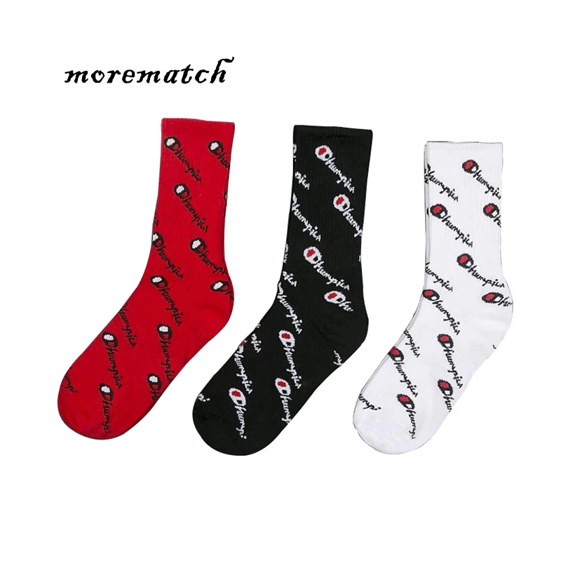 

Morematch 1Pair Autumn Winter Men Sock Letter Cotton Socks Men Hip Hop Street Dance Skateboard Socks 3 Colors Optional