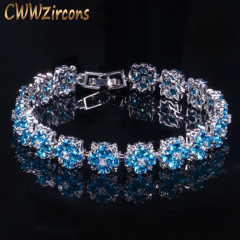 Женский браслет на цепочке CWWZircons белый/золотой цвет циркониевый камень и