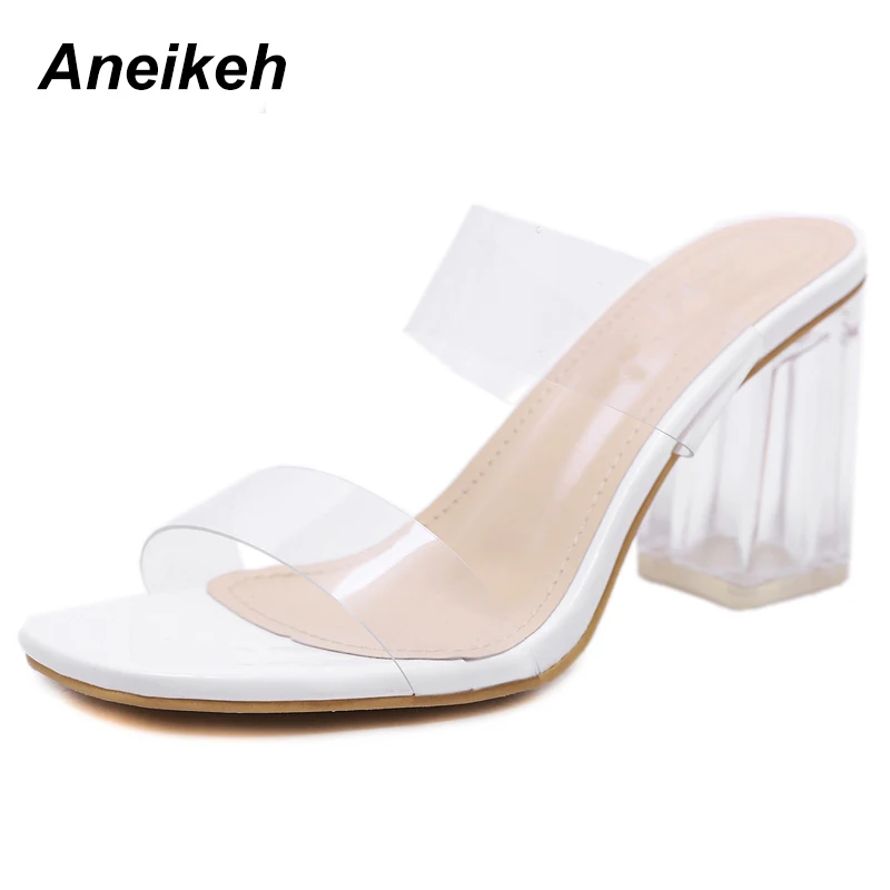Aneikeh 2019 новые модные сексуальные женские туфли с открытым квадратным каблуком
