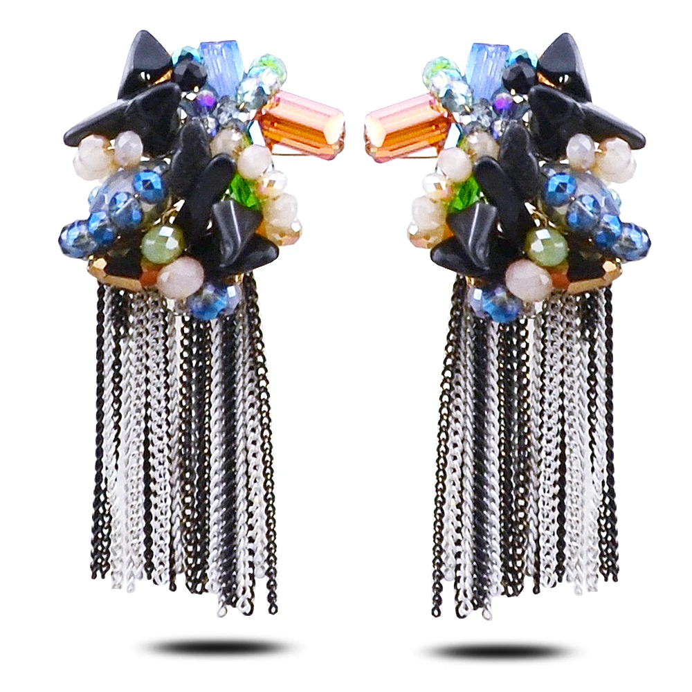H097 colorful crystal fashion jewelry earrings women party accessories