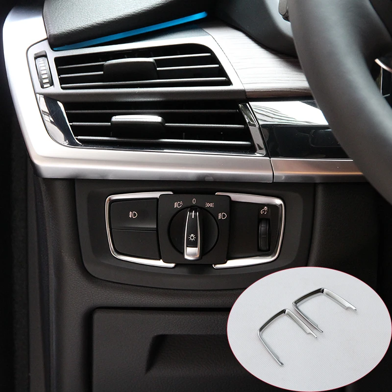

For BMW X5 f15 2014-2017 ABS Matte Chrome Headlight Lamp Switch Decoration Frame Trim
