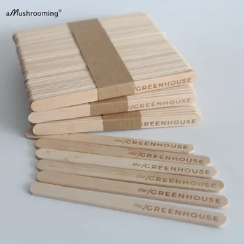

200 pieces custom Popsicle Sticks Flat Ice Cream Sticks Ice Lolly Lollipop Crafts Model cream party decorations wedding favor