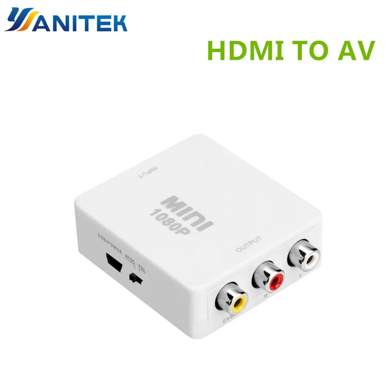 

YANITEK HDMI to Mini AV Video Converter Box AV2HDMI RCA HDMI to AV HDMI CVBS Adapter for TV HDTV PS4 PS3 PC DVD Xbox Projector
