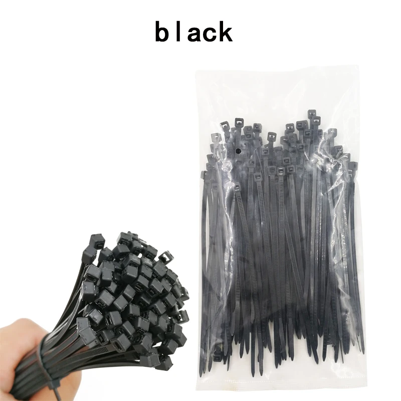 100Pcs/pack self-locking cable ties 3*100mm width 2.5mm 6 color plastic zip tie wire binding wrap straps first batch of nylon