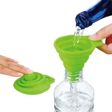 Переносной мини Еда Класс Силиконовый складной воронки Складная воронка бункера Кухня дома Пособия по кулинарии Инструменты Аксессуары Гаджеты 1 шт