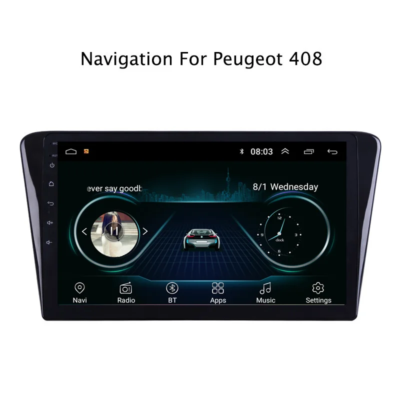Discount 9" 2.5D IPS Android 8.1 Car DVD GPS Player For Peugeot 408 2013 Car Radio Stereo Head Unit with Navigation 1