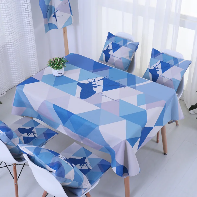 

New Household Dust Table Cloth Rectangular European Elk Cotton Christmas Tablecloth For Party Kitchen Home Decor Tablecloths
