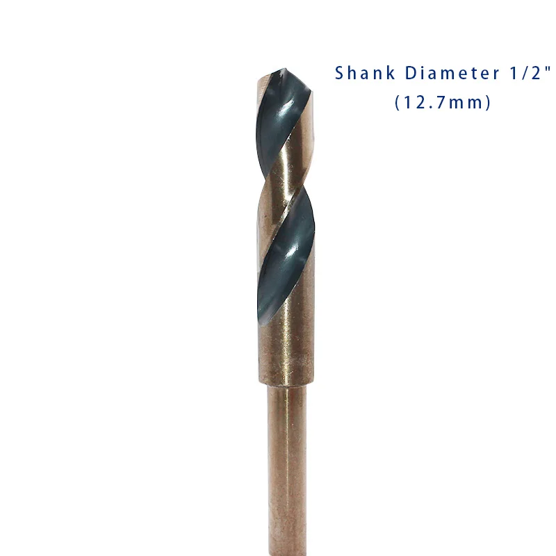 

1Pc 13.5mm 14mm 14.5mm 15mm 20mm Reduced Shank Twist Drill Bit 1/2 Inch Shank High Speed Steel HSS CO Drills For Stainless Steel