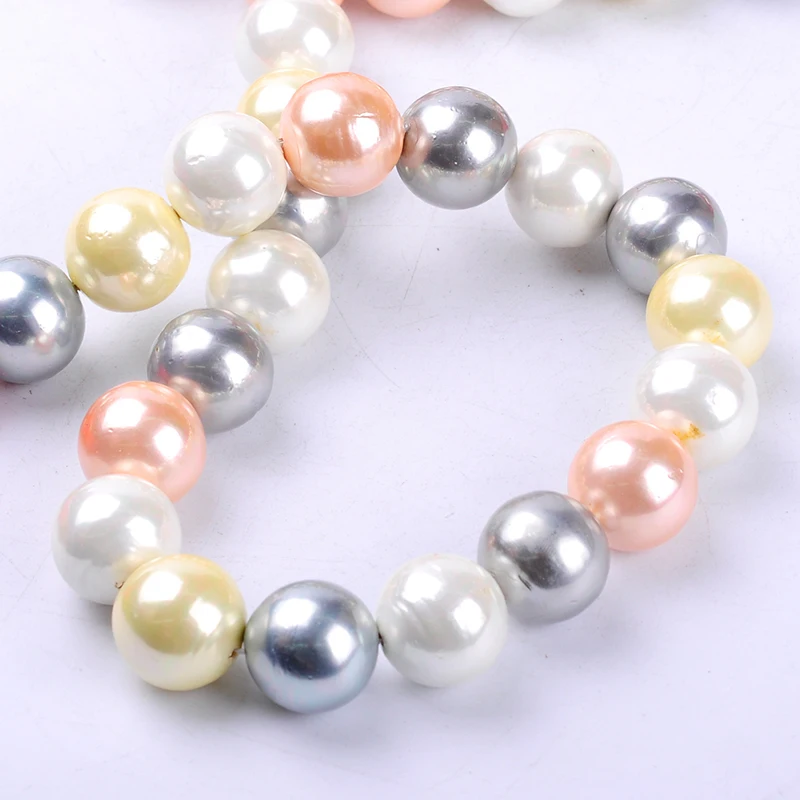 1pack/lot 18mm Fashion Round Ball Natural Shell Pearl Loose Spacer Beads Mixed Multi Colours DIY for Jewelry & Craft necklace
